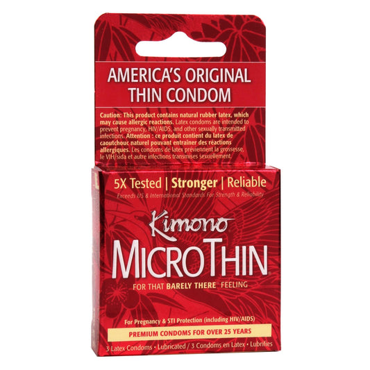 Kimono MicroThin Latex Condoms 3pk.