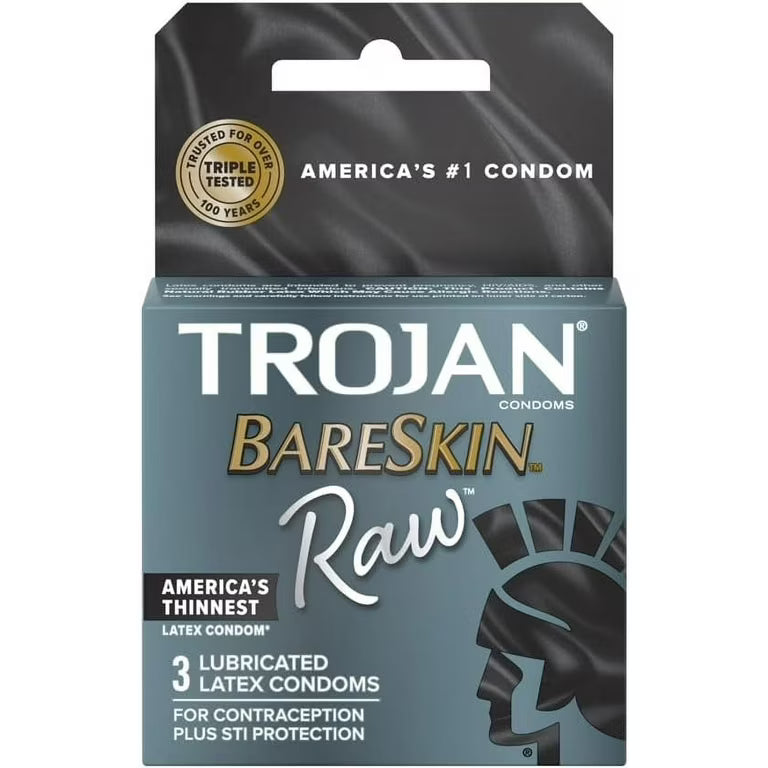 Trojan Thin Latex Condoms 3pk.