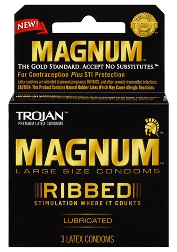 Trojan Magnum Latex Condoms 3pk.