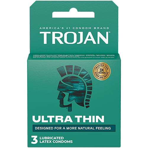 Trojan Thin Latex Condoms 3pk.