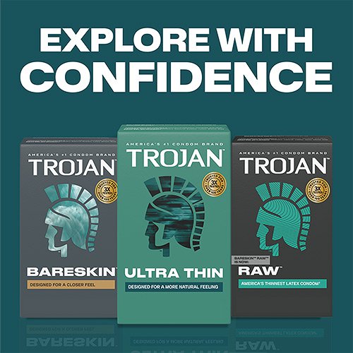 Trojan Thin Latex Condoms 3pk.